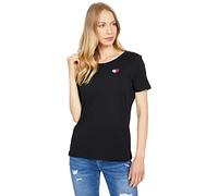 Tommy Hilfiger Women's Crew Neck Logo Tee, Black Heart, XS