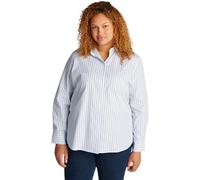 Tommy Hilfiger Women's CRV Stripe Regular Shirt L/S Shirt, Classic Shirting STP/Vessel Blue, 46