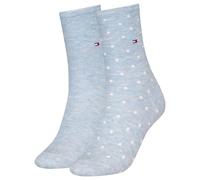 Tommy Hilfiger Women's Dot Classic Sock, Light Blue Melange, 35 to 38 (Pack of 2)
