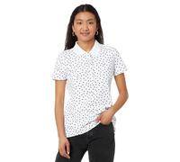Tommy Hilfiger Women's Dot Print Quarter Button Polo Top, Bright White/Sky Captain, XXL