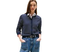 Tommy Hilfiger Women's Elegant Jersey Stitch Cardigan, Multicolor (Dark Night Navy/Ivory Silk STP Gs), S
