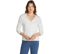 Tommy Hilfiger Women's Elegant Jersey Stitch Cardigan, White (Ecru), XL