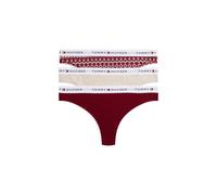 Tommy Hilfiger Women's Ess. Cotton Packs Gift 3 Pack Thong Rouge/Fairisle/Ivory | Size: XL Tommy Hilfiger Multicolor XL
