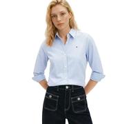 Tommy Hilfiger Women's ESS POPLIN Regular Shirt WW0WW47169 L/S Shirt, Blue (Classic Ithaca STP Mesmerizing Blue), 44