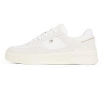 TOMMY HILFIGER Women's Essential Basket Sneaker, White (Ecru), 5