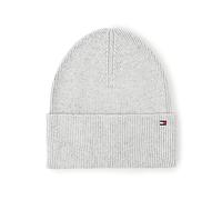 Tommy Hilfiger Women's Essential Flag Beanie Aw0Aw13819 Knitted Hat, Grey (Light Grey Heather), OS