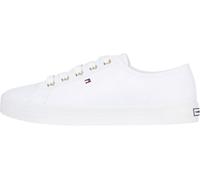 Tommy Hilfiger Women's Essential Nautical Vulcanised Trainers, White (White), 4