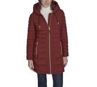 Tommy Hilfiger Women's Everyday Essential Comfortable 3/4th Packable Zip Up Puffer Jacket, Rouge, L