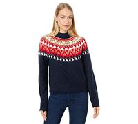 Tommy Hilfiger Women's Fairisle Long Sleeve Crewneck Sportswear Sweater, Sky Captain, 1X