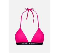 Tommy Hilfiger Women's Fixed Triangle Logo Swim Bikini Top, Pink Glo