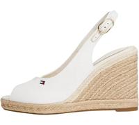 Tommy Hilfiger Women's Flag High Wedge Espad Slingback FW0FW09343 Wedge Espadrilles, WHITE (Ecru), 3.5