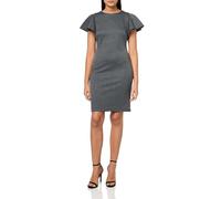 Tommy Hilfiger Women's Flutter Sleeve High Neck Sheath Mini Dress, Black/Dark Grey, 16
