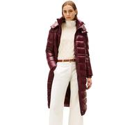 Tommy Hilfiger Women's Gloss Down Waist Maxi Puffer Jacket with Stand Collar, Red (Deep Burgundy), M