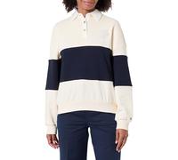 Tommy Hilfiger Women's GOLD BTN RUGBY FLEECE SWTSRT WW0WW48785 Pullover Sweatshirt, BEIGE (Calico), L
