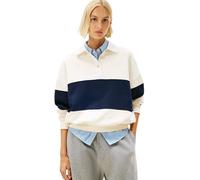 Tommy Hilfiger Women's GOLD BTN RUGBY FLEECE SWTSRT WW0WW48785 Pullover Sweatshirt, BEIGE (Calico), M