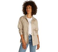 Tommy Hilfiger Women's Gold Button Utility Shirt Jacket with Chest Pockets, Beige (Sandalwood), XS