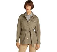 Tommy Hilfiger Women's Gold Button Utility Shirt Jacket with Chest Pockets, Brown (Tundra Brown), L
