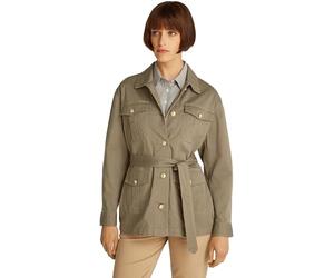 Tommy Hilfiger Women's Gold Button Utility Shirt Jacket with Chest Pockets, Brown (Tundra Brown), M