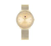 Tommy Hilfiger Three Hand Quartz Movement Watch for Women with Gold Colored Stainless Steel Mesh Bracelet - 1782699