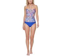 Tommy Hilfiger Women's Halter Bandeau Tankini Top, Blue Multi, Large
