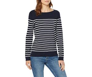 Tommy Hilfiger Women's Heritage Boat Neck Sweater Jumper, Blue (Midnight / Classic .White), XS