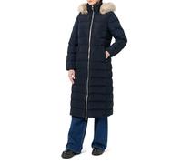Tommy Hilfiger Women's Heritage Tyra Maxi Down Coat with Fur Trimmed Hood, Blue (Desert Sky), S