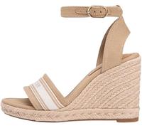 Tommy Hilfiger Women's High Wedge Espad Webbing FW0FW09342 Wedge Espadrilles, KHAKI (Safari Canvas), 4