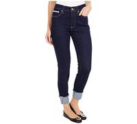 Tommy Hilfiger Women's Tribeca Skinny Crop with Stripe Jeans, Indigo Wash Denim, 12