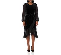 Tommy Hilfiger Women's Jersey Stretch Chiffon Long Sleeve, Black, 10