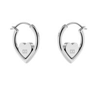 Tommy Hilfiger Women's Jewelry Hoop Heart Earrings Color: Silver (Model: 2780556)