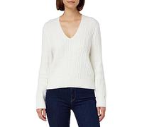 Tommy Hilfiger Women's Jumper V-Neck Sweater, White (Ecru), L