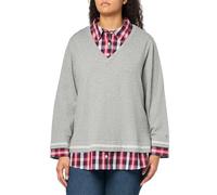 Tommy Hilfiger Women's Layered Look Soft Polished Sweater, Medium Heather Grey Multi, 2X