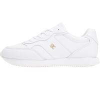 Tommy Hilfiger Women's Leather Runner Trainers, White (White), 6
