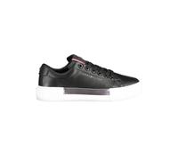 Tommy Hilfiger Womens Leather Sneaker Casual Comfort - Black Cotton - Size EU 36