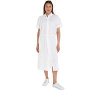 Tommy Hilfiger Women's Linen SS MIDI Shirt Dress Th Optic White 32
