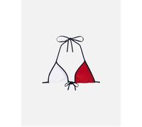 Tommy Hilfiger Women's Logo Flag Colours Triangle Bikini Top, Red/White