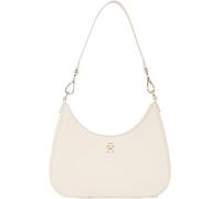 Tommy Hilfiger Women's Logo Tape Shoulder Bag with Zip, Beige (Sugarcane), One Size