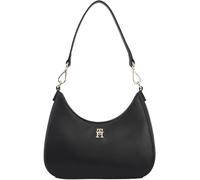 Tommy Hilfiger Women's Logo Tape Shoulder Bag with Zip, Black (Black), One Size