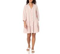 Tommy Hilfiger Women's Long Sleeve Button Front Shirt Dress, Coral Multi, L