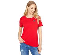 Tommy Hilfiger Women's Long Sleeve Crew Neck Logo Tee, Scarlet Heart, X-Small