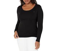 Tommy Hilfiger Women's Long Sleeve Scoop Neck Tee, Black, XL