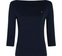 Tommy Hilfiger Women's Long Sleeve Slim Fit Boat Neck Top, Blue (Nos Desert Sky), S
