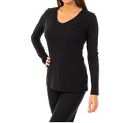 Tommy Hilfiger Womens Long-sleeved V-neck t-shirt 1487903577 woman - Black Cotton - Size X-Small