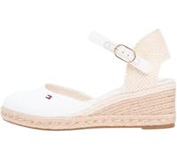 Tommy Hilfiger Women's Mid Wedge Espad Closed Toe FW0FW09233 Wedge Espadrilles, WHITE (Ecru), 7.5