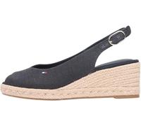 Tommy Hilfiger Women's Mid Wedge Espad Slingback FW0FW09228 Wedge Espadrilles, BLACK (Black), 6