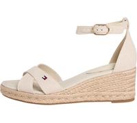 Tommy Hilfiger Women's Mid Wedge Espad X Cross FW0FW09332 Wedge Espadrilles, BEIGE (Classic Beige), 7