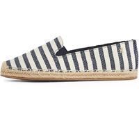 Tommy Hilfiger Women's Nautical Stripe Espadrilles with Logo, Multicolor (Space Blue Itacha Stripes), 7