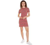 Tommy Hilfiger Women's New Cody Str Slim Short DRS Ss Ww0ww42721 Bodycon Dress, Red (Breton STP/Dark Magma/Ecru), XXL