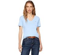 Tommy Hilfiger Women's New Slim Cody V-Neck Short Sleeve T-Shirt, Blue (Vessel Blue), XS