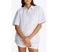 Tommy Hilfiger Women's Normal Fit Blouse Long Sleeve Light Blue/white size L | Pyjamas Outlet | Women | Blue L